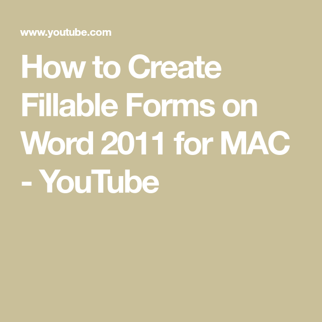 create a fillable form in word 2011 for mac
